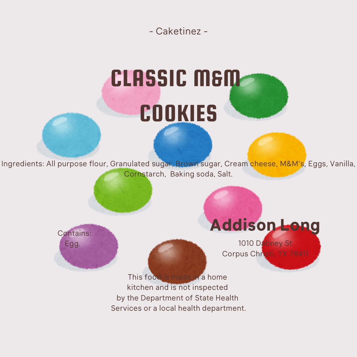 Classic M&M Cookie